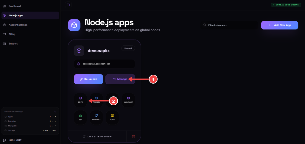 Open Application Files manager